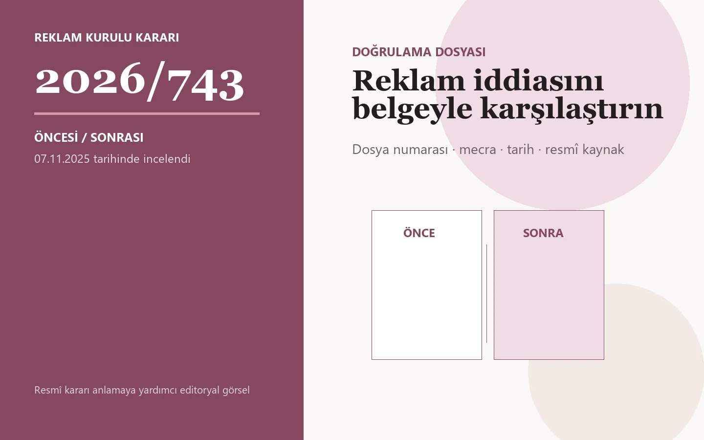 2026/743 sayılı Reklam Kurulu kararı için editoryal doğrulama görseli