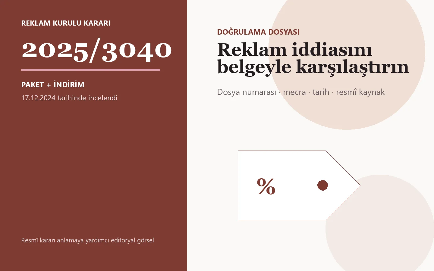 2025/3040 sayılı Reklam Kurulu kararı için editoryal doğrulama görseli